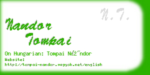 nandor tompai business card